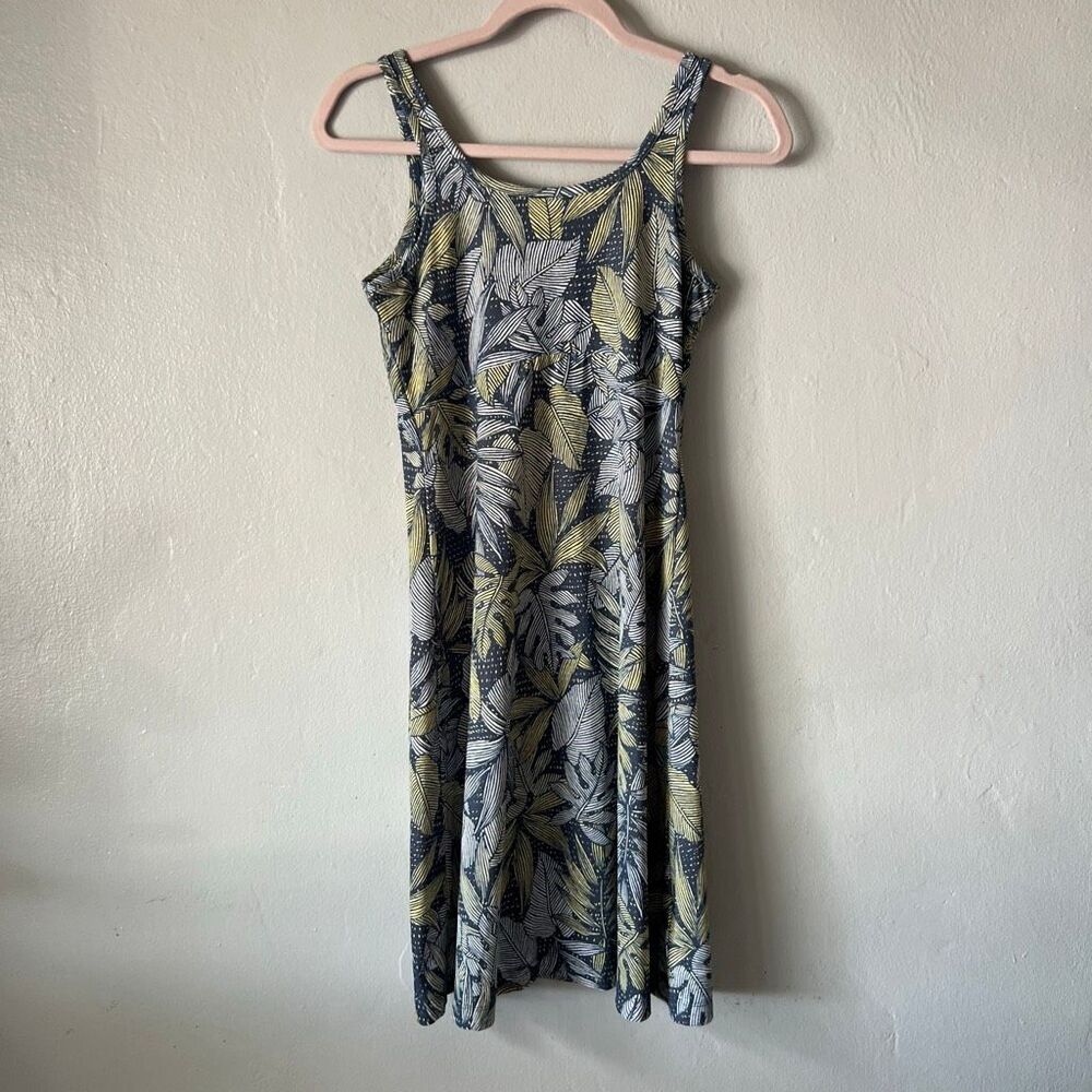 COLUMBIA GREY YELLOW PRINTED OMNI-FREEZE UPF50 PFG FREEZER III DRESS Sz XS